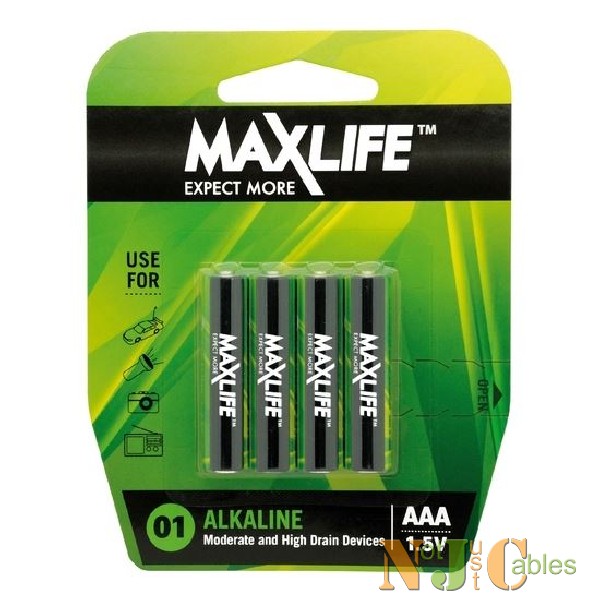 MAXLIFE AAA Alkaline Battery 4 Pack