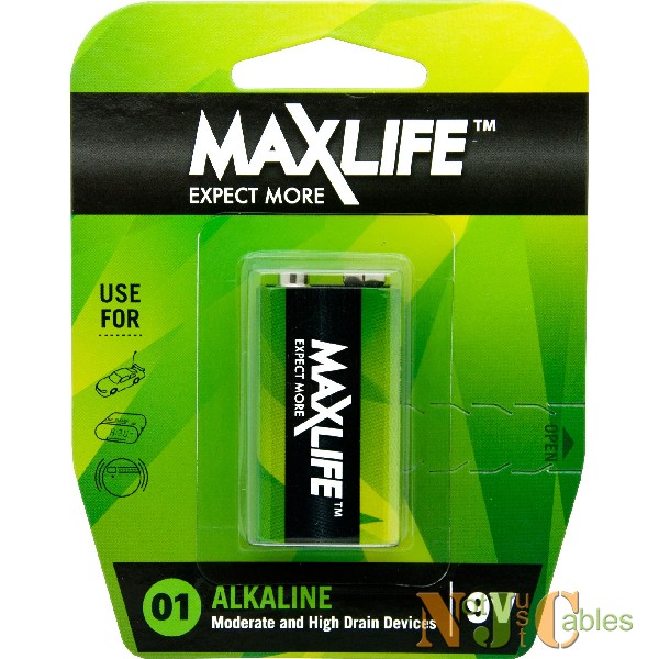 MAXLIFE 9V Alkaline Battery 1 Pack