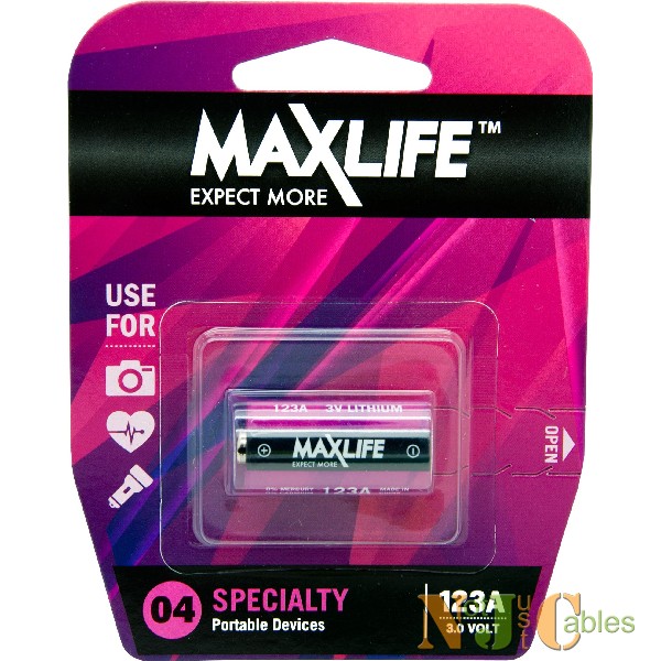 MAXLIFE 123A Lithium 3V Battery