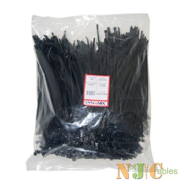 250mm x 4.8mm Cable Tie (Packs of 1000) Black