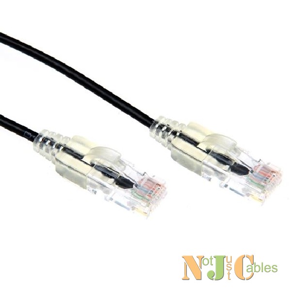 DYNAMIX 0.25M Cat6 Black Slimline Patch Lead