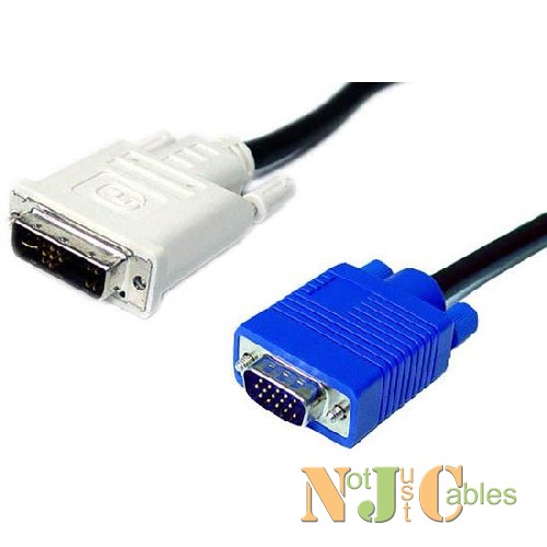 2M DVI-A (12+5) Male to VGA Male Cable