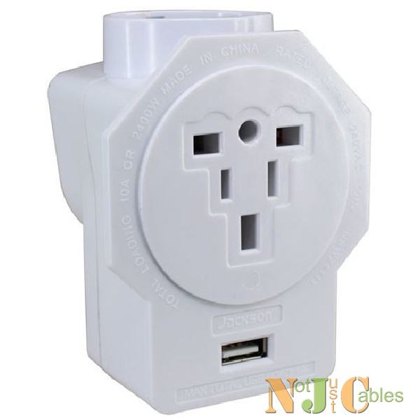 JACKSON Inbound Travel Adapter with 1x1A USB port. With Surg