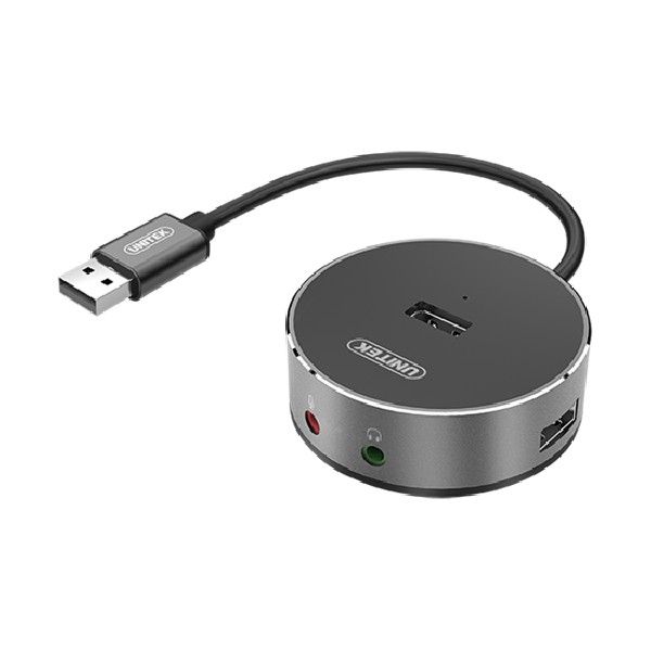 UNITEK USB 2.0 3 Port Hub + Stereo  Audio Port