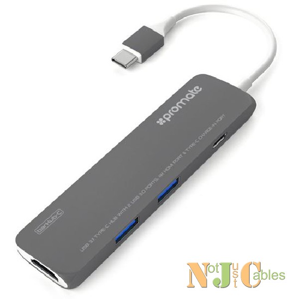 PROMATE High Speed USB3.1 Type-C Hub With Power