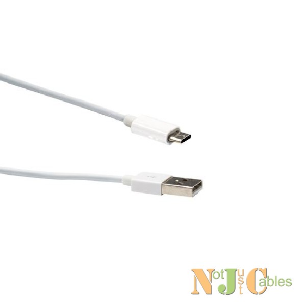 0.3M USB 2.0 Type Micro B Male to A Male White