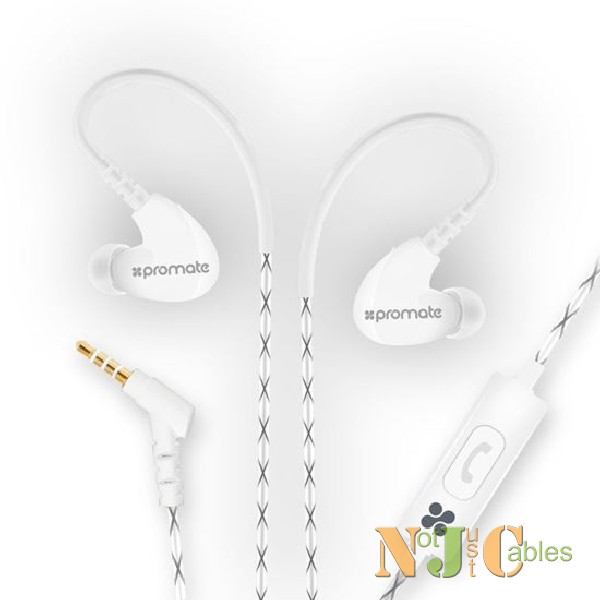 PROMATE Universal Sporty Stereo Headphones White