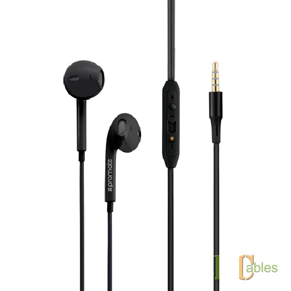 PROMATE Ergonomic in-ear stereo earphone Black