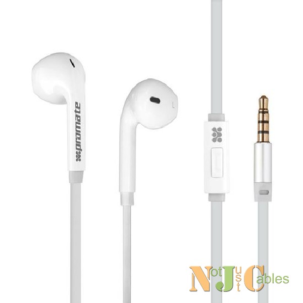 PROMATE Ergonomic in-ear stereo earphone White