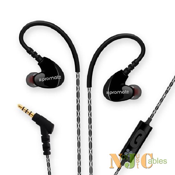 PROMATE Universal Sporty Stereo Headphones Black